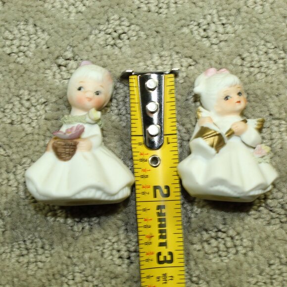Lot Of 2 EUC Vtg Napcoware Miniature 2" Girl Figurines Flower Drum Bone China - Picture 4 of 9